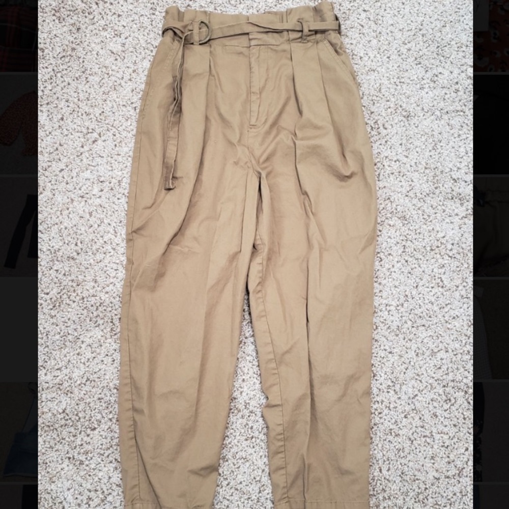 Army Green belted pants